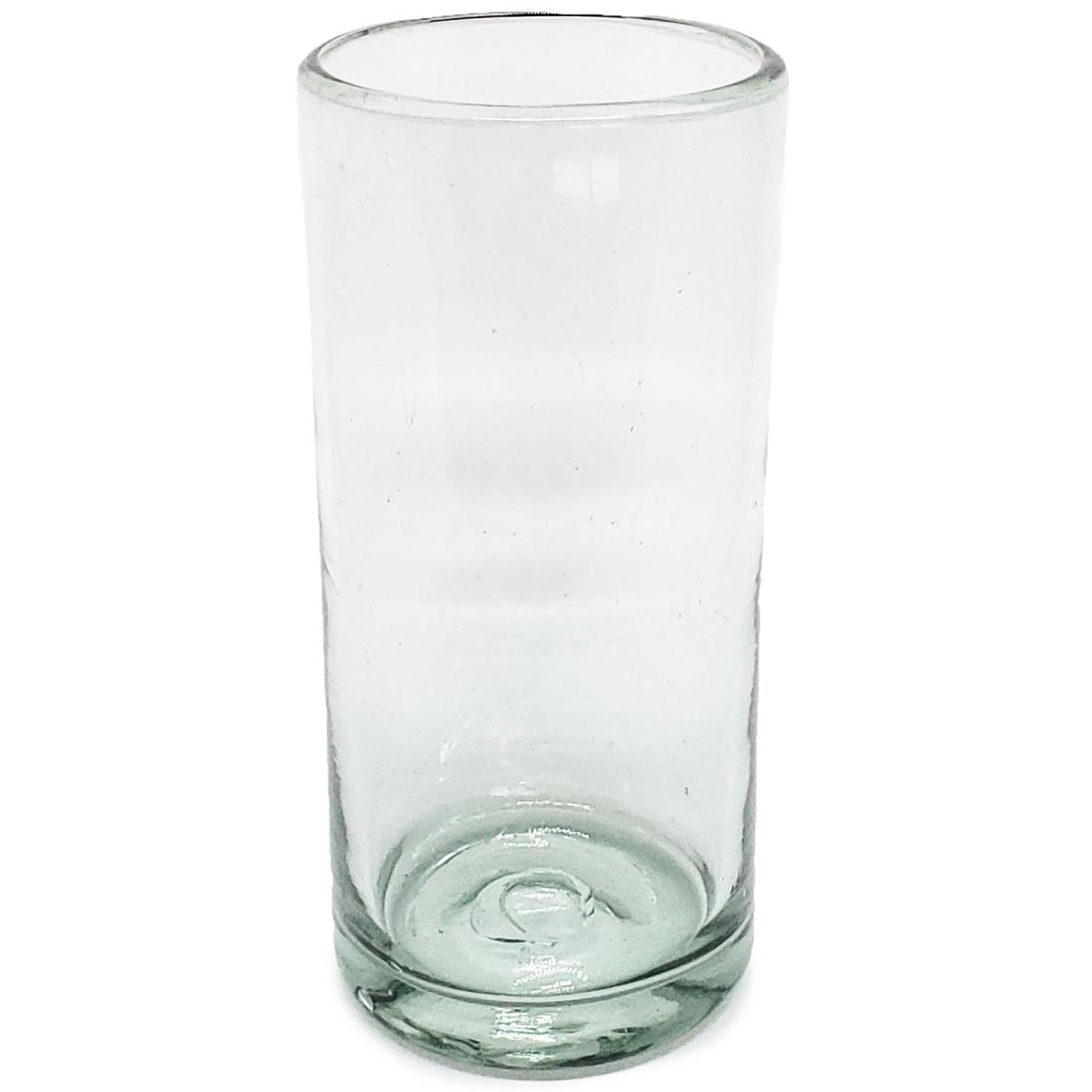 Vasos de Vidrio Soplado al Mayoreo / vasos Jumbo transparentes / Éste clásico juego de vasos jumbo está hecho con vidrio reciclado. Contiene pequeñas burbujas atrapadas en el vaso.